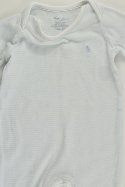 Ralph Lauren Size 000 (3 months) Striped Footed Romper