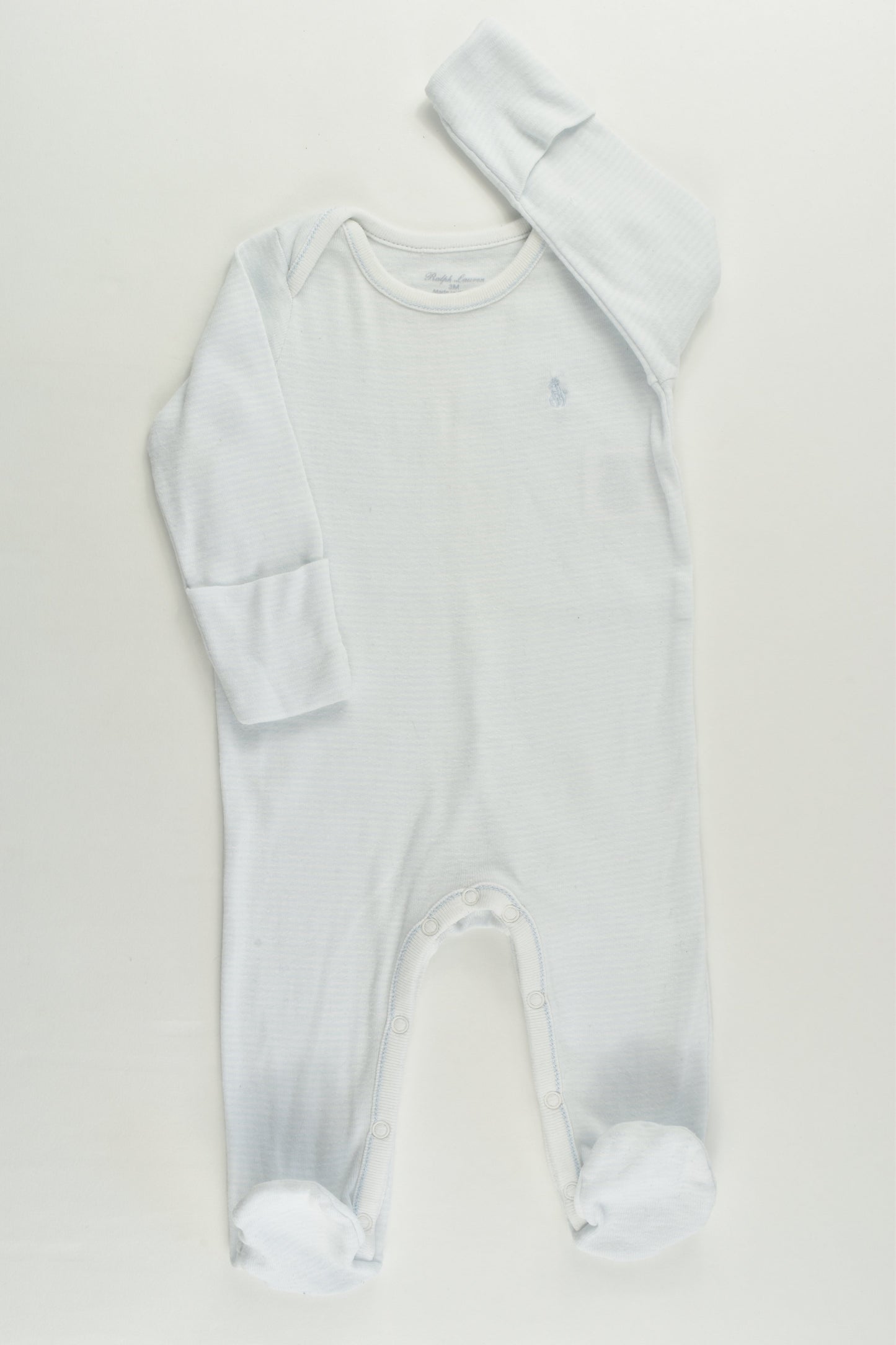 Ralph Lauren Size 000 (3 months) Striped Footed Romper