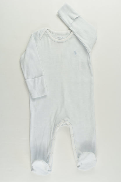 Ralph Lauren Size 000 (3 months) Striped Footed Romper