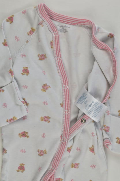 Ralph Lauren Size 000 (3 months) Teddy Bear Footed Romper