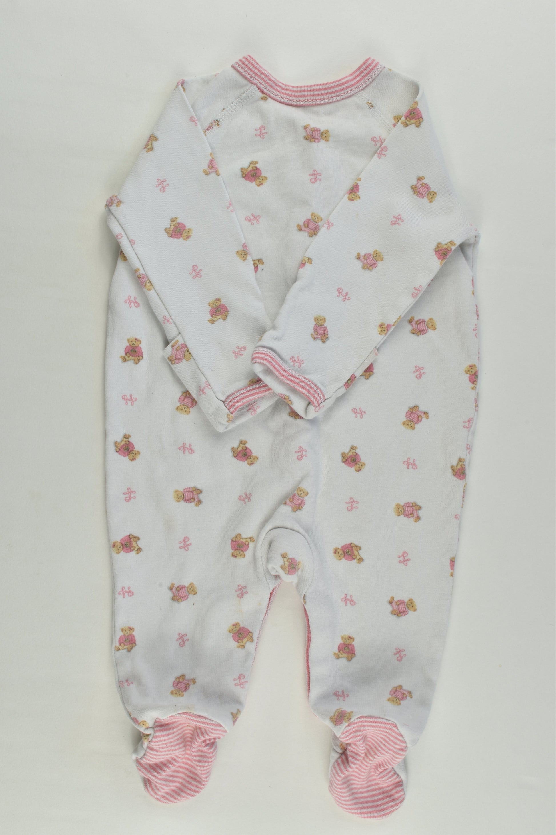 Ralph Lauren Size 000 (3 months) Teddy Bear Footed Romper
