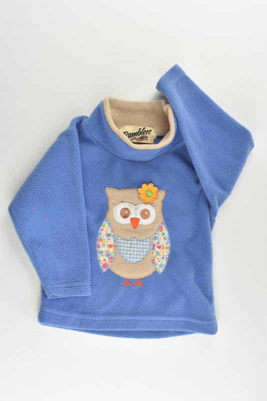 Ramblers (UK) Size approx 2-3 Vintage (?) Owl Fleece Jumper