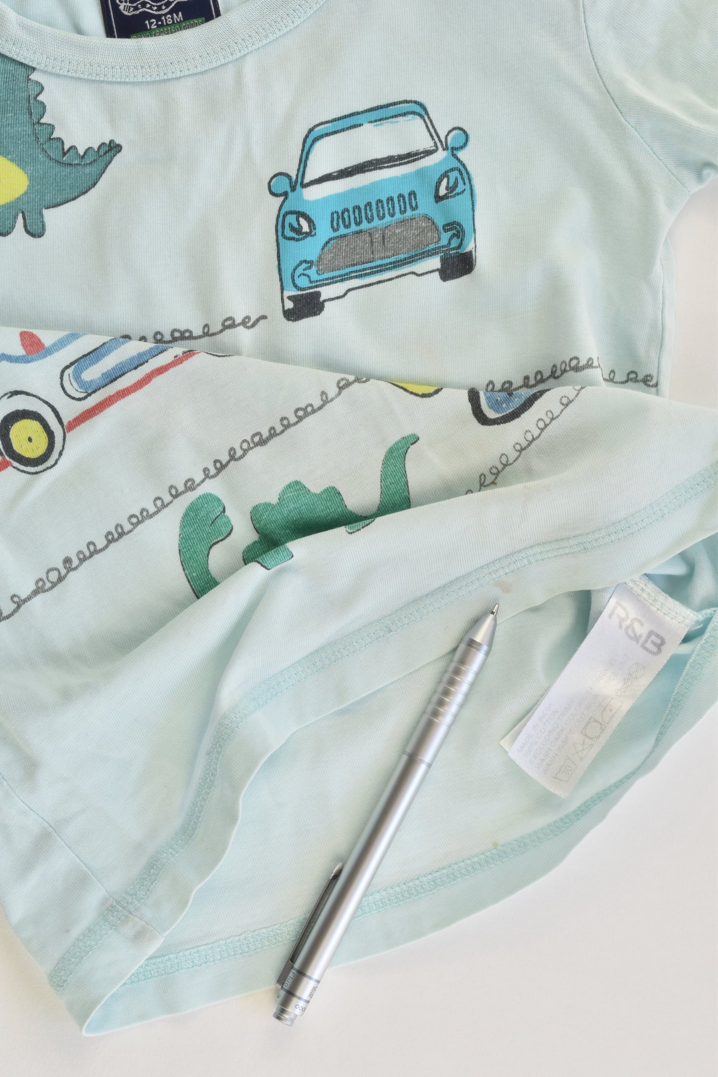 R&B Size 1 (12-18 months) Vehicles and Dinosaurs T-shirt