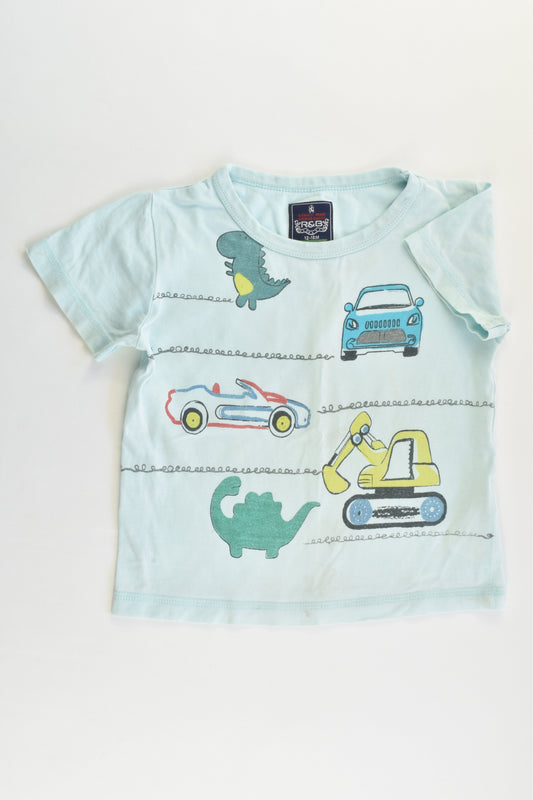 R&B Size 1 (12-18 months) Vehicles and Dinosaurs T-shirt