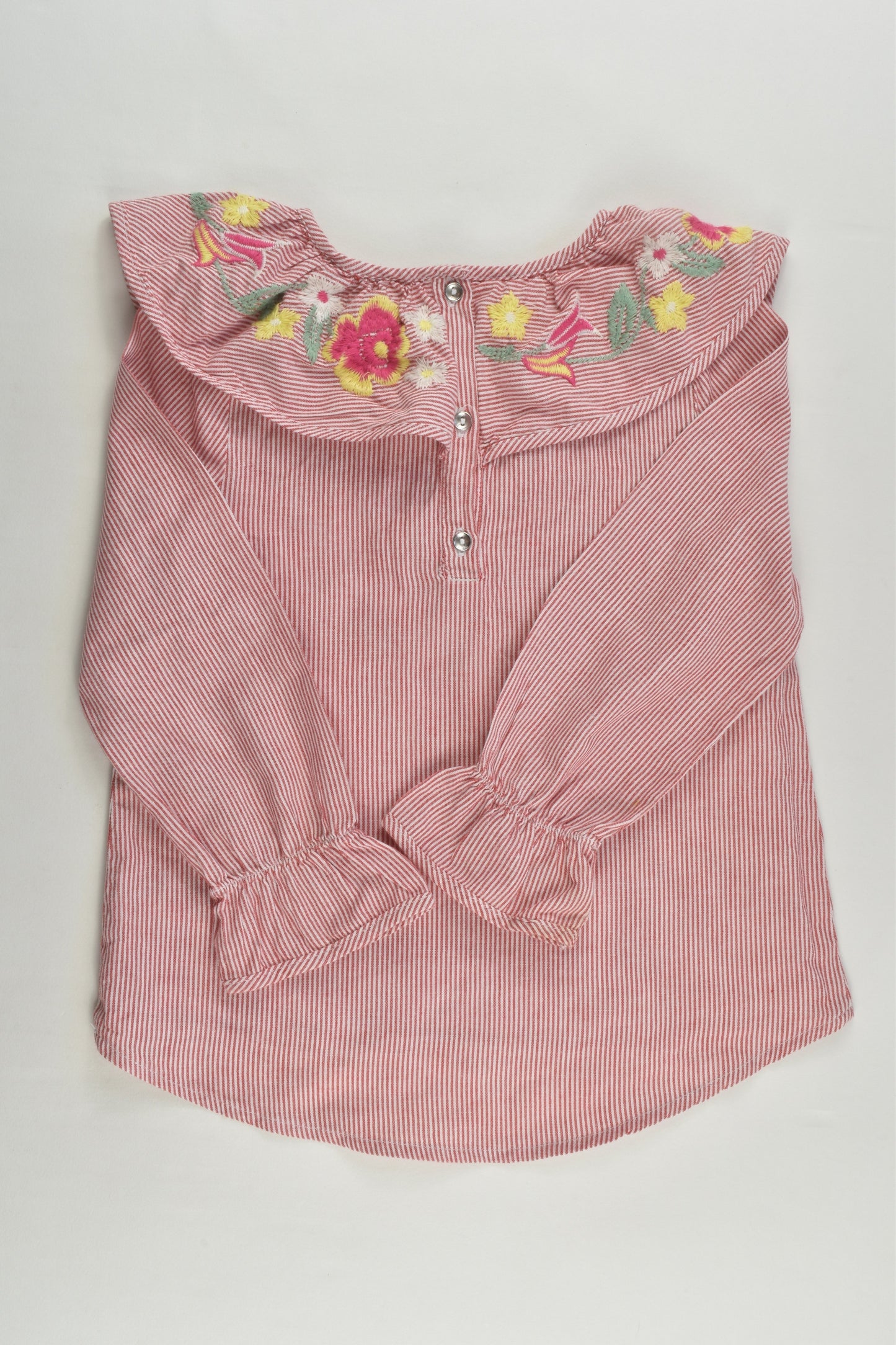 River Island Mini Size 2 (18-24 months) Shirt with Floral Embroidery Collar