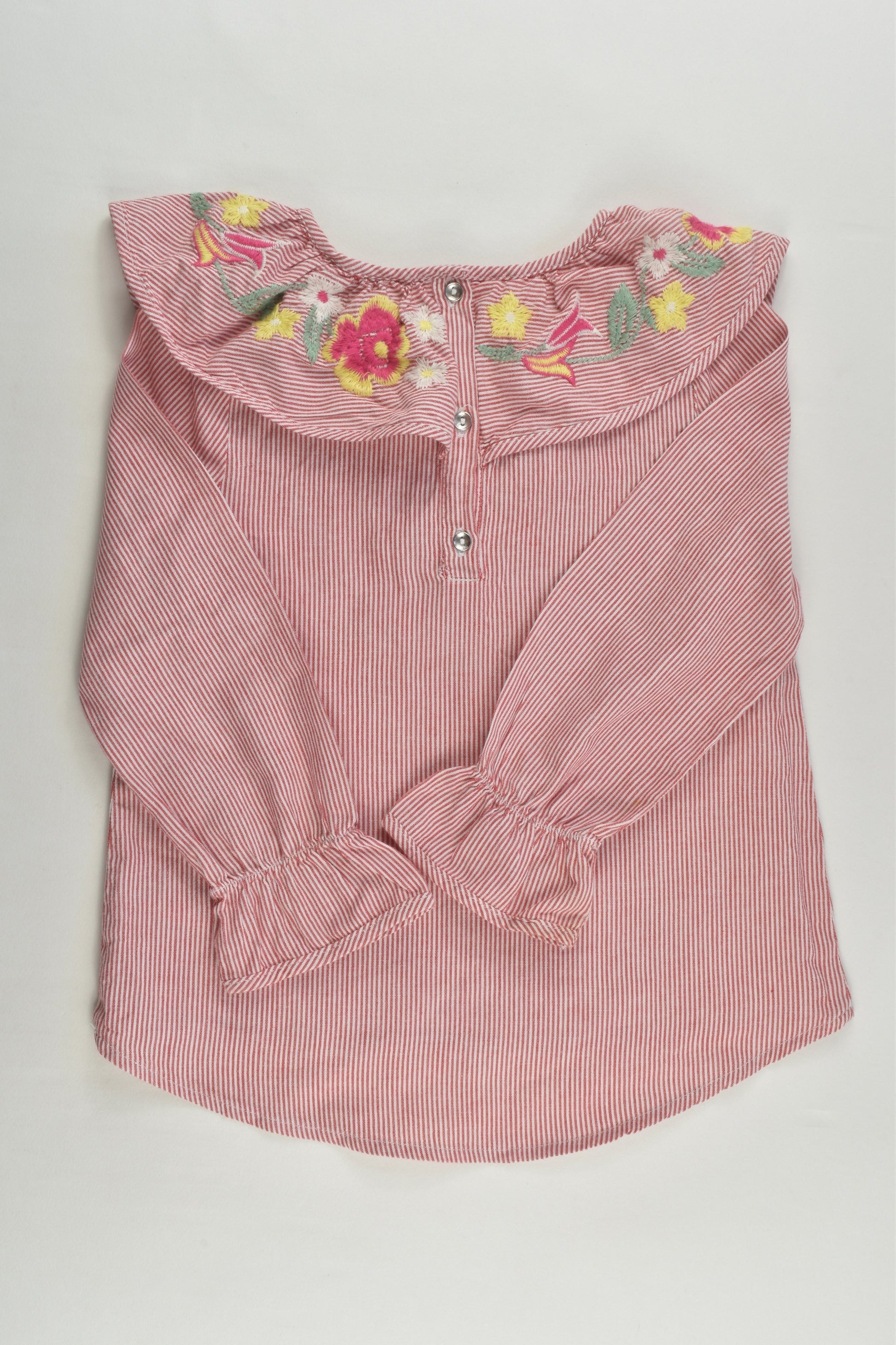 River Island Mini Size 2 (18-24 months) Shirt with Floral Embroidery Collar