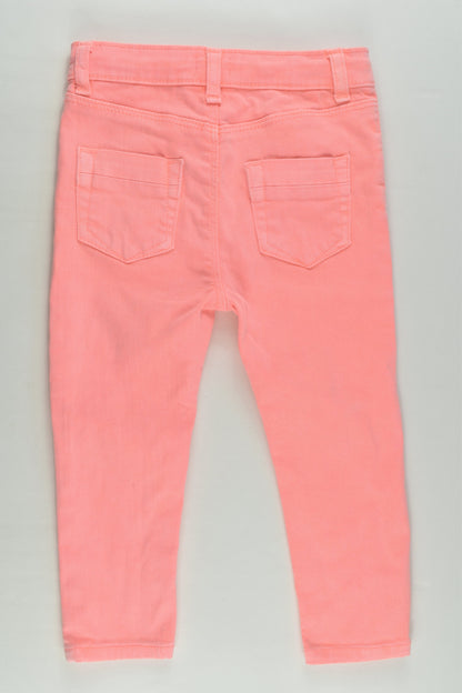 River Island Size 2-3 (98 cm) Stretchy Fluoro Denim Pants
