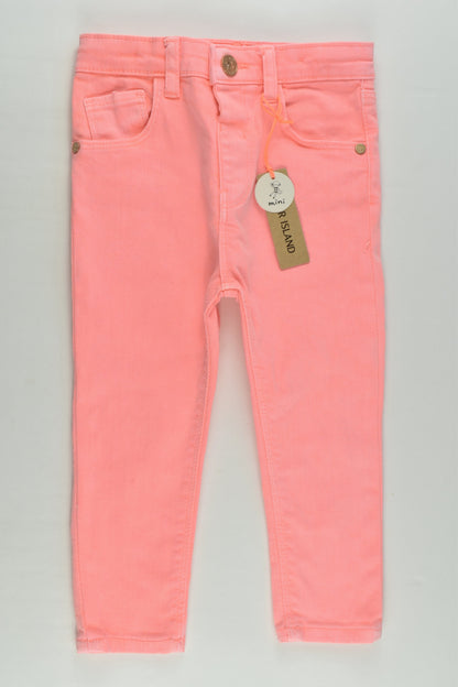 River Island Size 2-3 (98 cm) Stretchy Fluoro Denim Pants