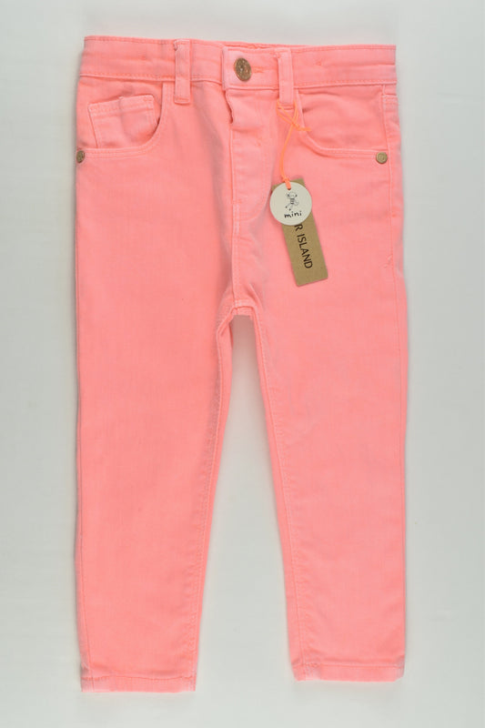 River Island Size 2-3 (98 cm) Stretchy Fluoro Denim Pants
