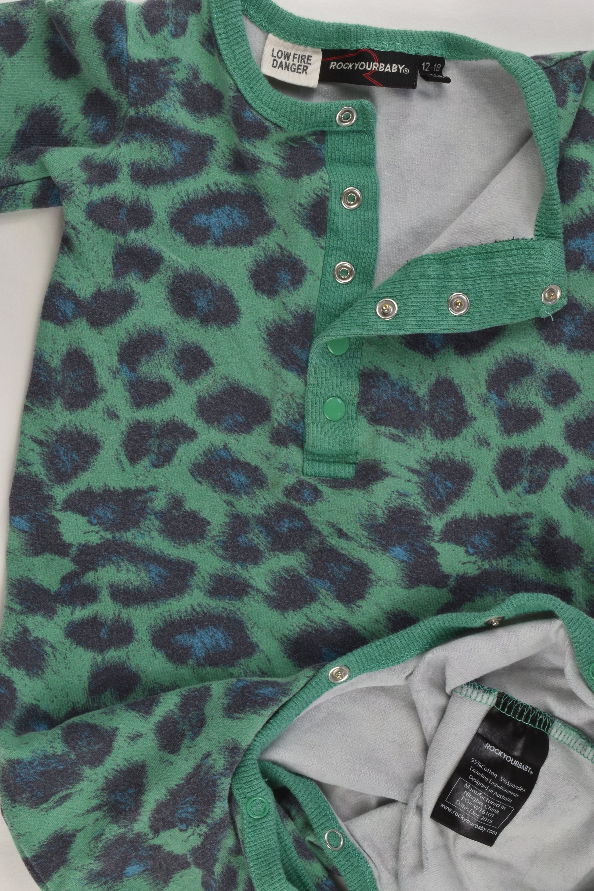 Rock Your Baby Size 1 (12-18 months) Leopard Print Playsuit