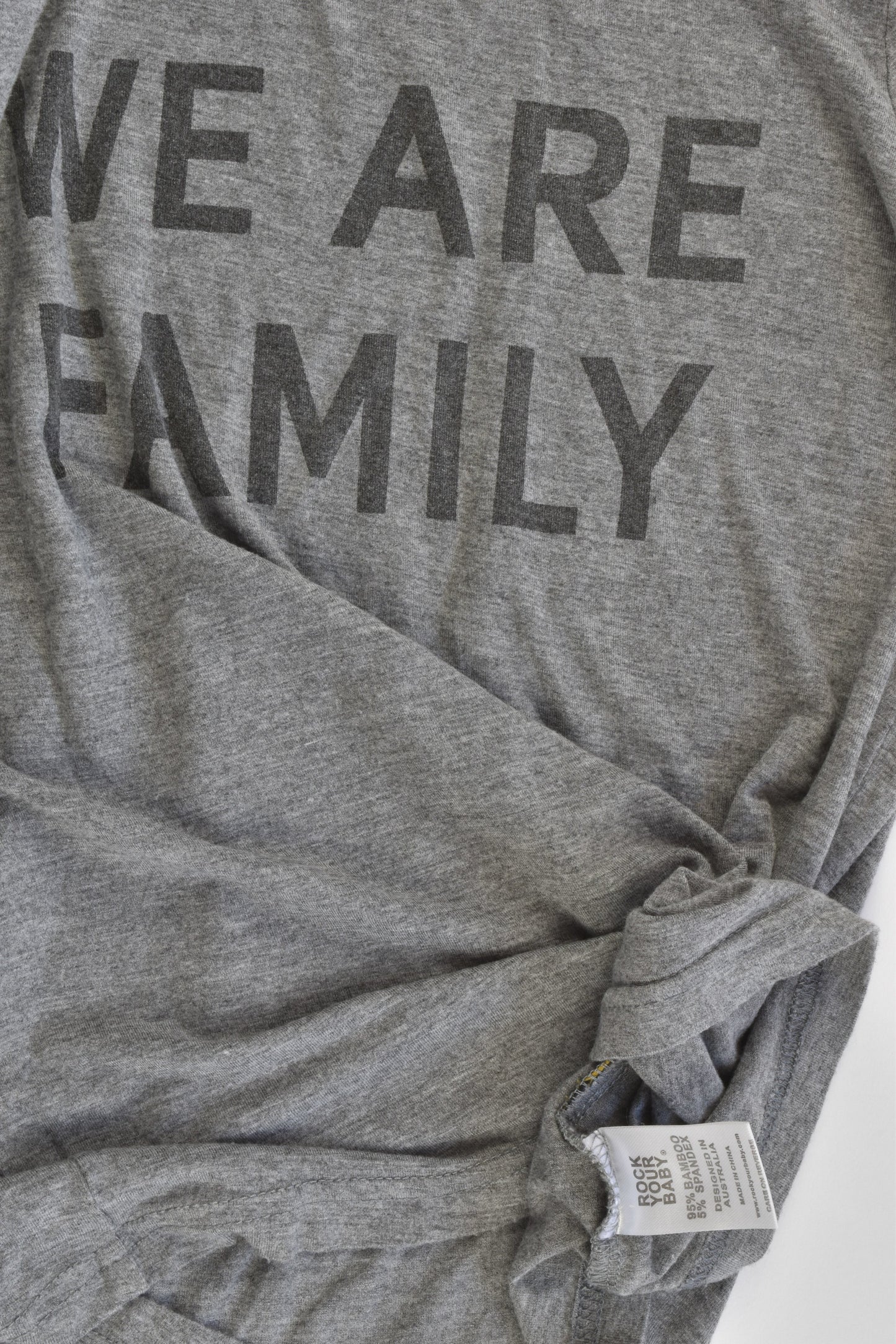 Rock Your Kid Size 5 'We Are Family' Bamboo/Spandex T-shirt