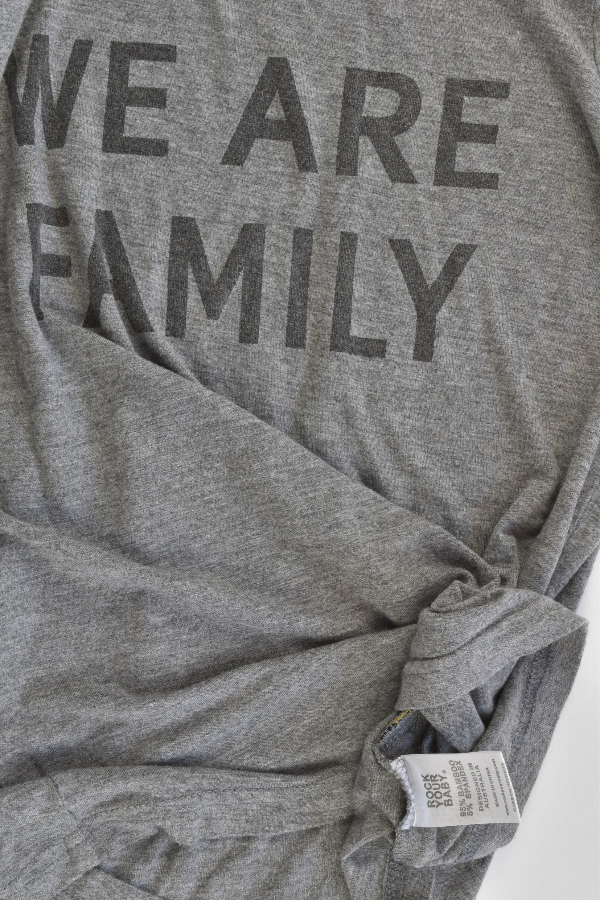 Rock Your Kid Size 5 'We Are Family' Bamboo/Spandex T-shirt