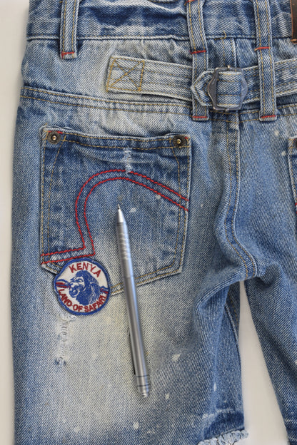 Rock Your Kid Size 7 Countries Badges Denim Shorts