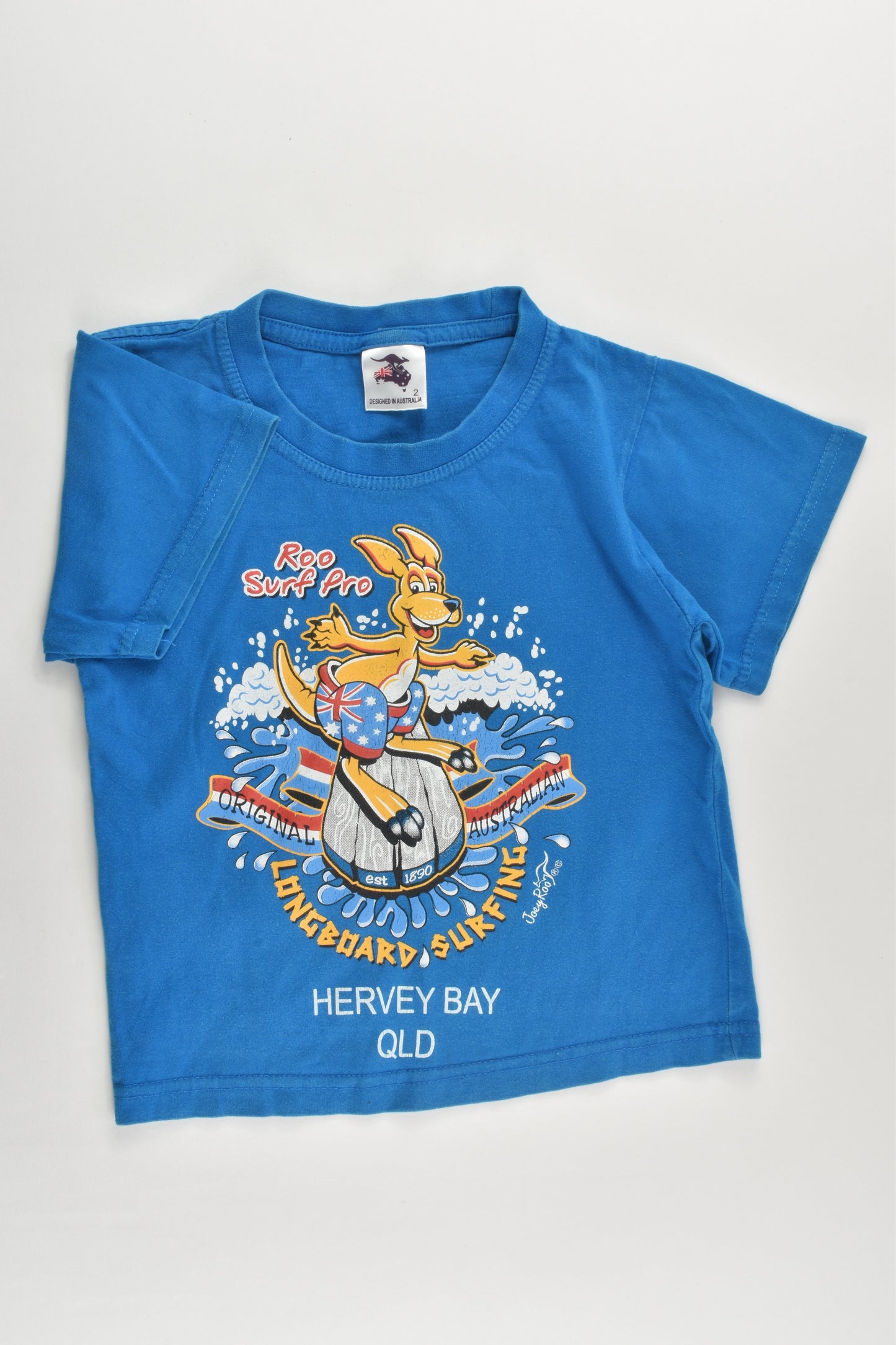 'Roo Surf Pro' Size 2 'Hervey Bay QLD' T-shirt