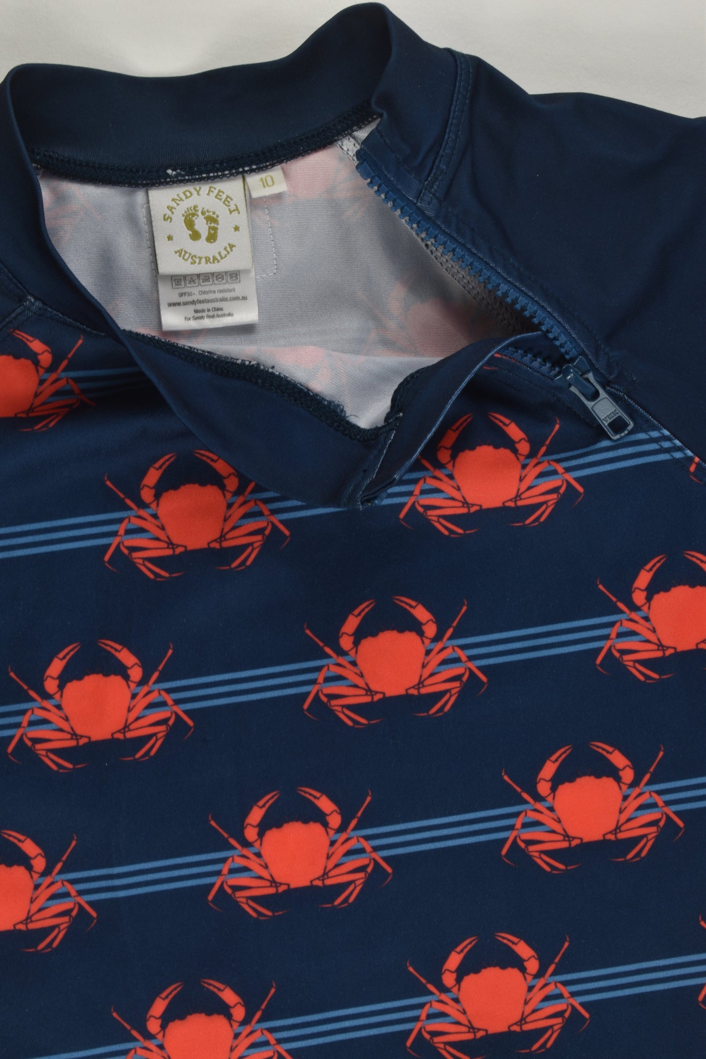 Sandy Feet (AU) Size 10 Crabs Rashie Top and Board Shorts