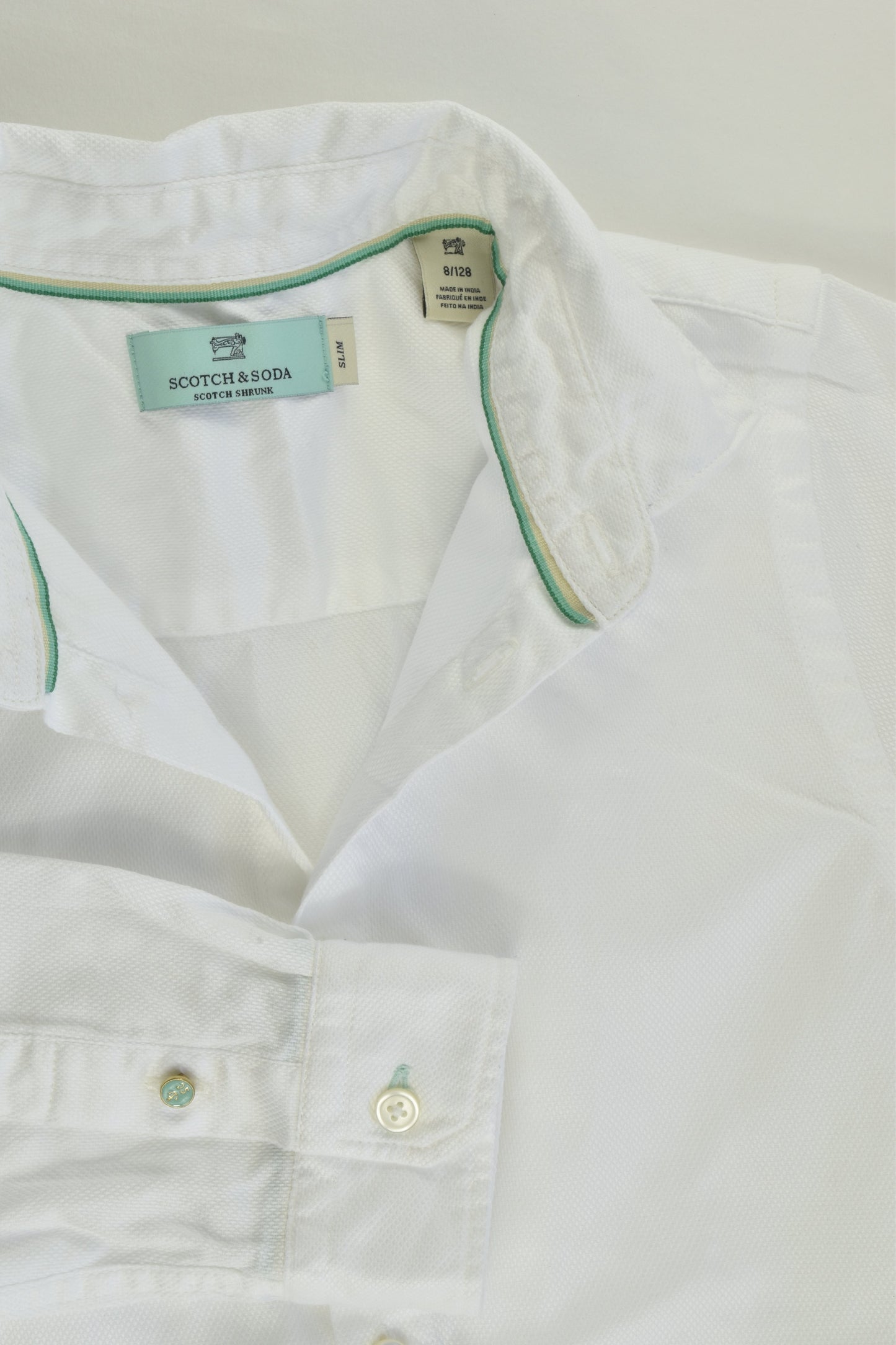 Scotch and Soda Size 8 (128 cm) Slim Fit Collared Shirt