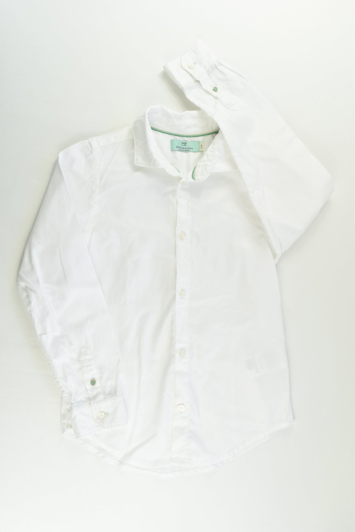 Scotch and Soda Size 8 (128 cm) Slim Fit Collared Shirt