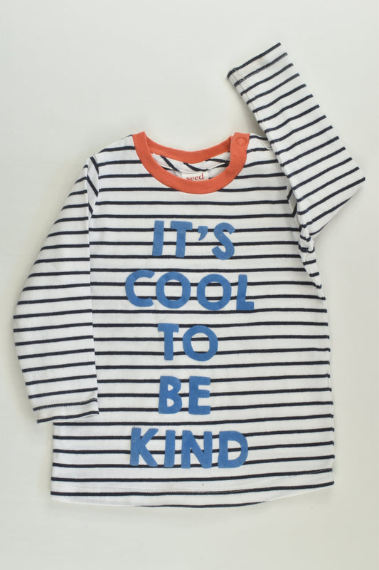 Seed Heritage Size 0 (6-12 months) 'It's Cool To Be Kind' Top