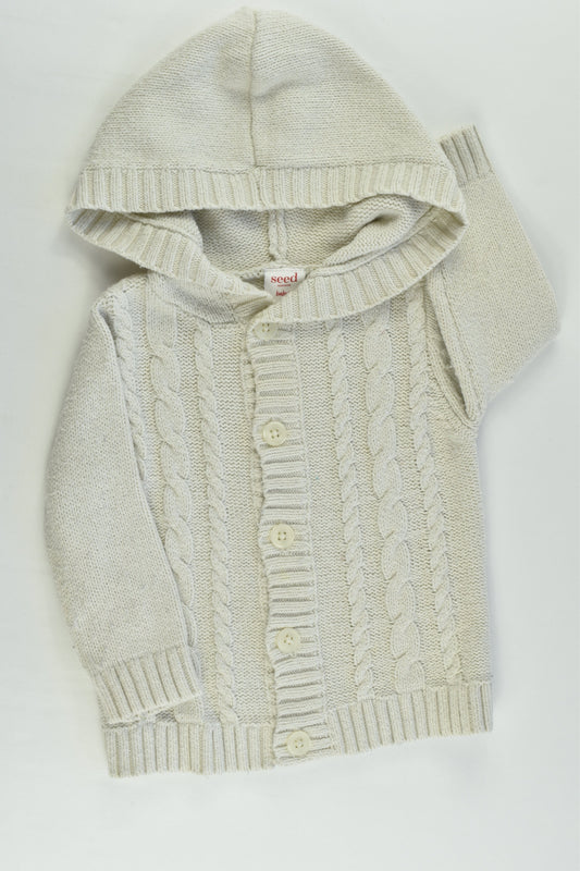 Seed Heritage Size 0 (6-12 months) Knitted Hooded Jumper