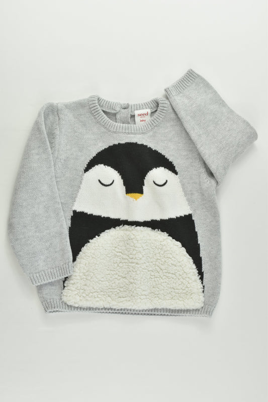 Seed Heritage Size 0 (6-12 months) Knitted Penguin Jumper