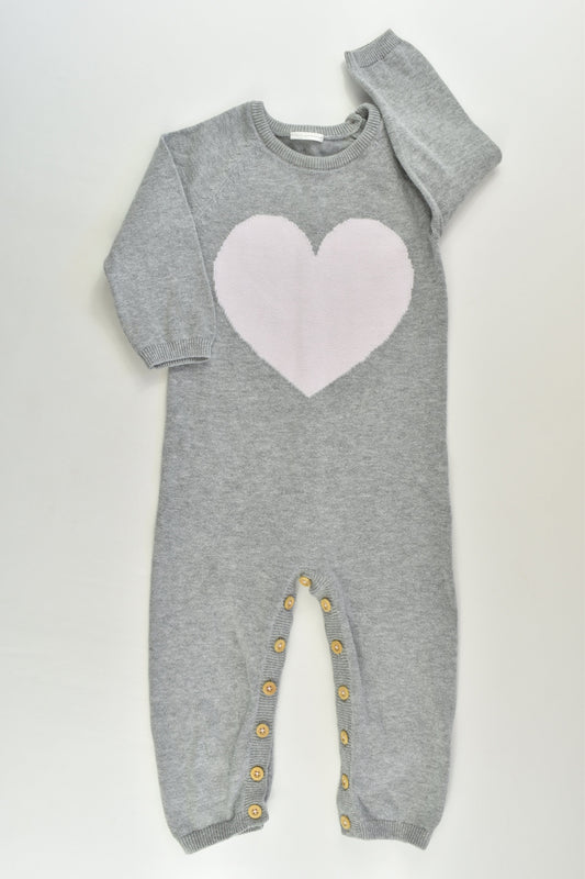 Seed Heritage Size 0 (6-12 months) Love Heart Knitted Playsuit