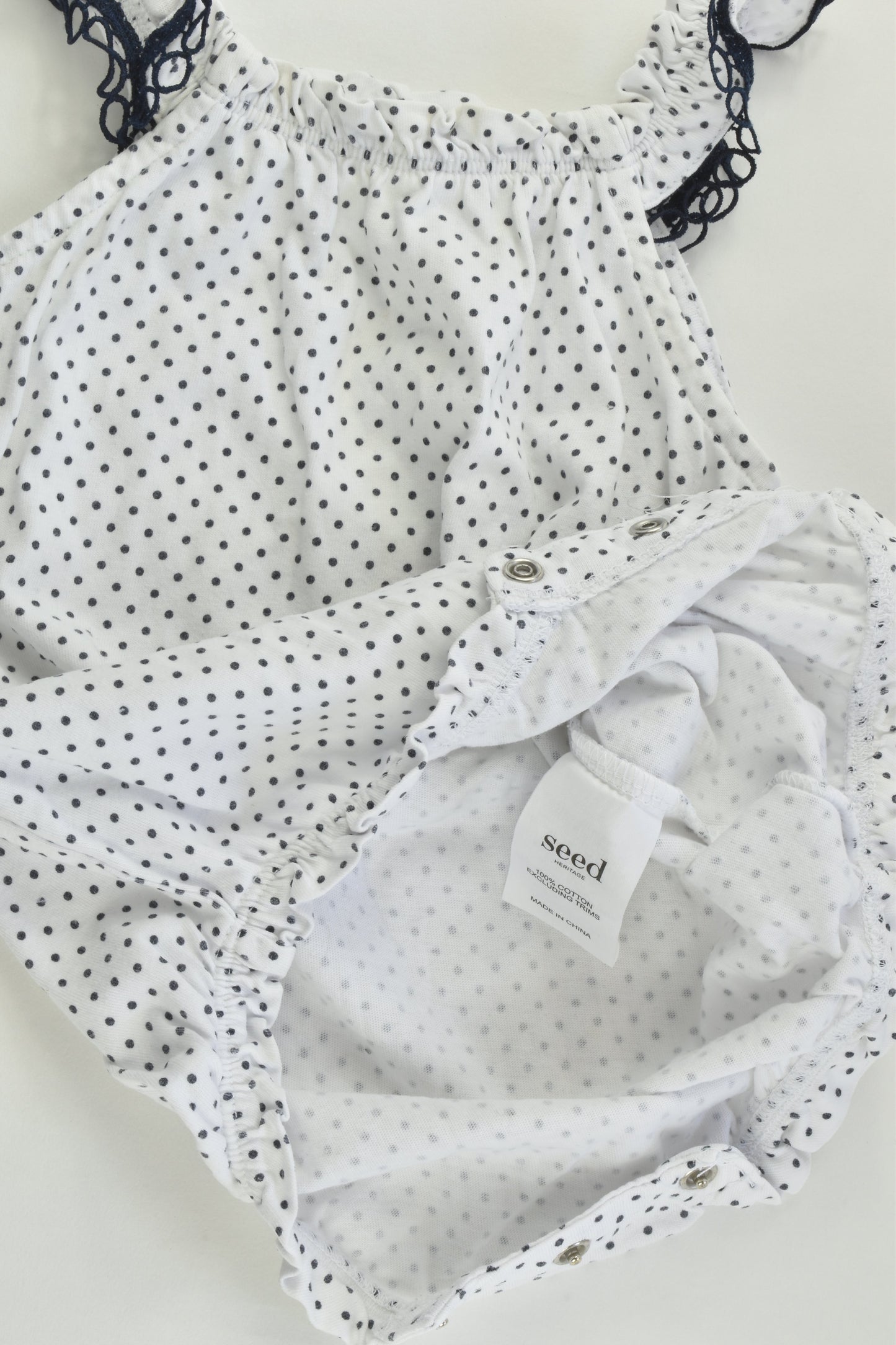 Seed Heritage Size 00 (3-6 months) Polka Dots Short Romper