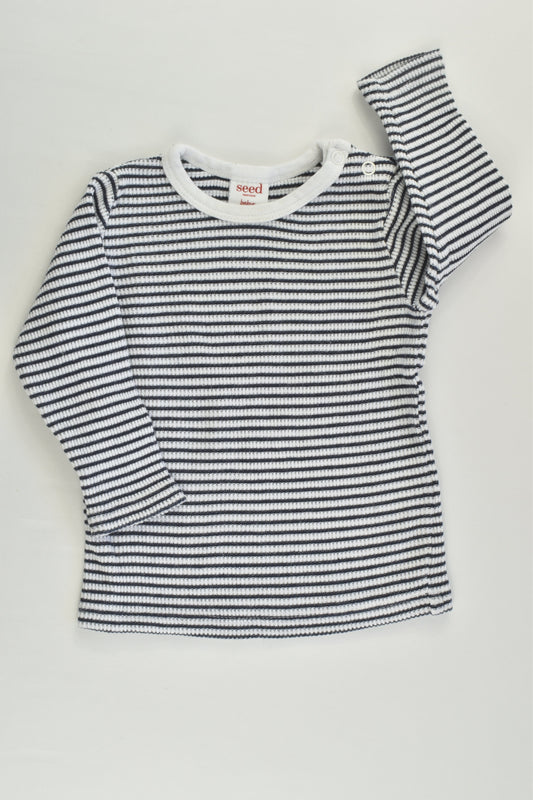 Seed Heritage Size 00 (3-6 months) Striped Ribbed Top