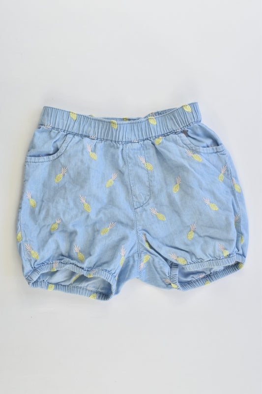 Seed Heritage Size 1 (12-18 months) Pineapples Lightweight Denim Shorts