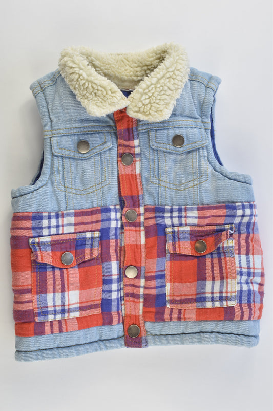 Seed Heritage Size 1-2 Denim/Checked Puffer Vest