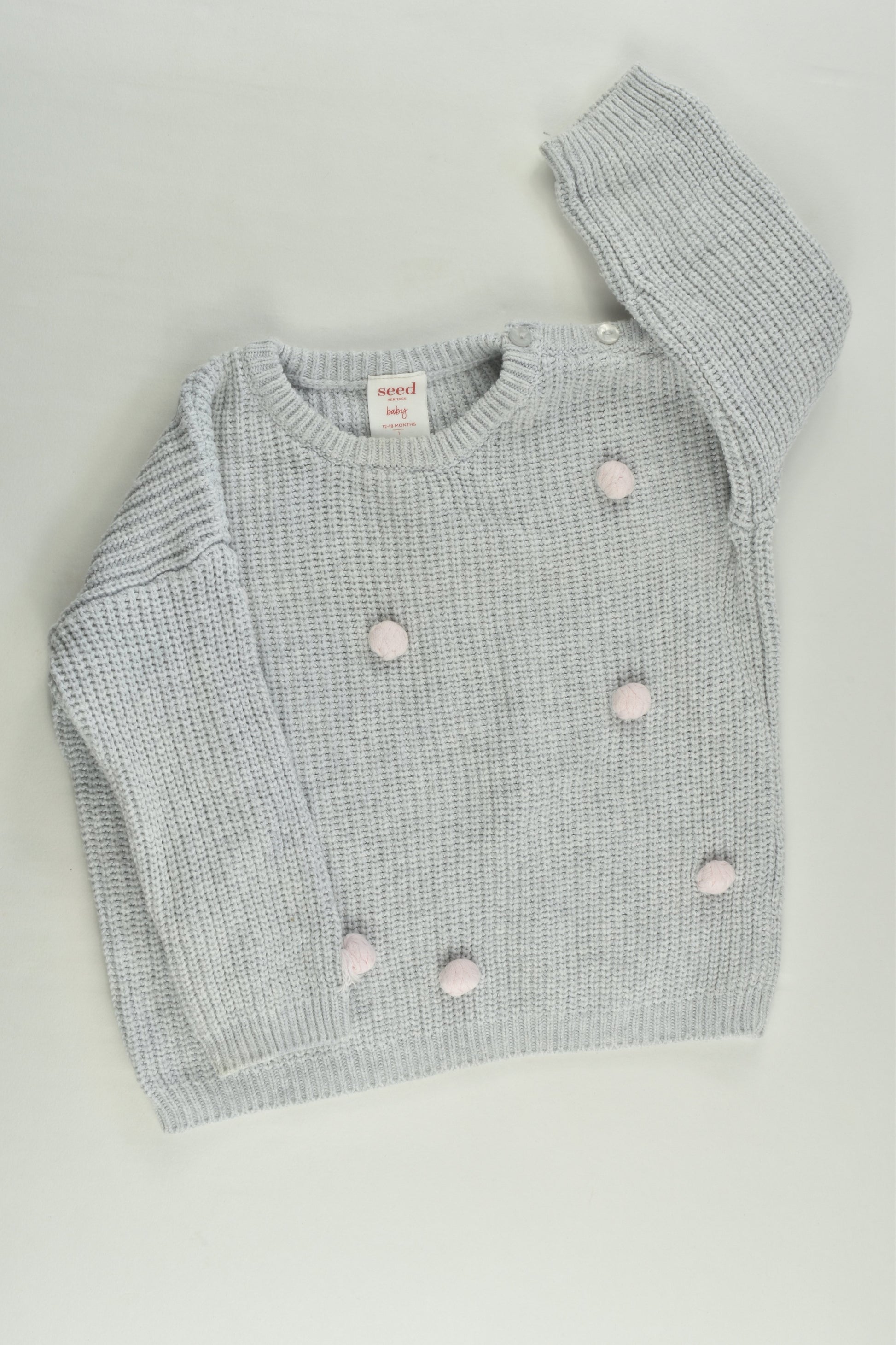 Seed Heritage Size 1 Knitted Pom Pom Jumper