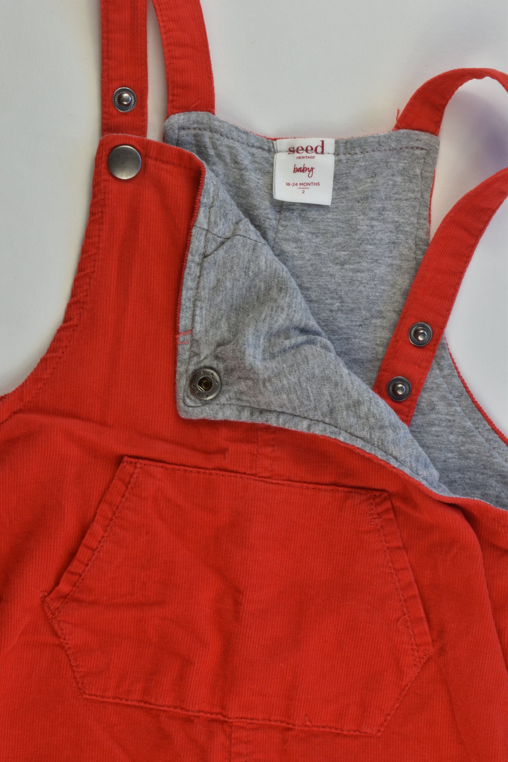Seed Heritage Size 18-24 months (2) Lined Soft Cord Overalls