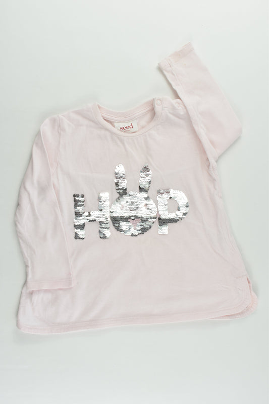 Seed Heritage Size 2 'Hop' Reversible Sequins Bunny Top