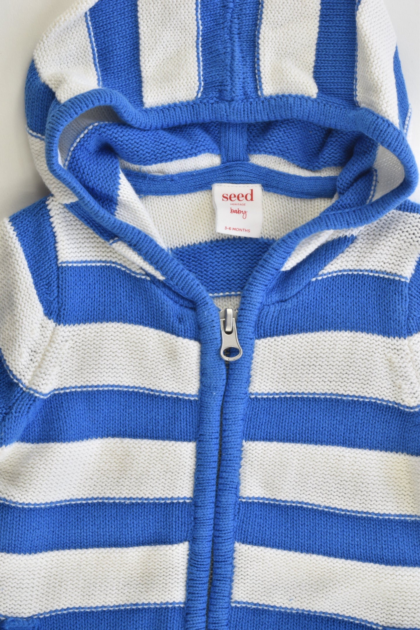 Seed Heritage Size 3-6 months (00) Striped Hooded Knitted Jumper