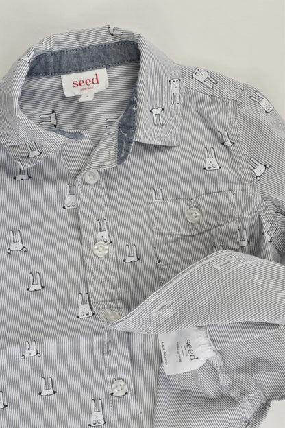 Seed Heritage Size 3 Rabbits Collared Shirt