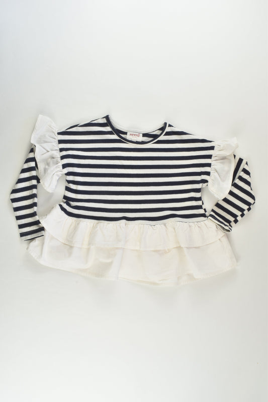 Seed Heritage Size 3 Striped Ruffle Top