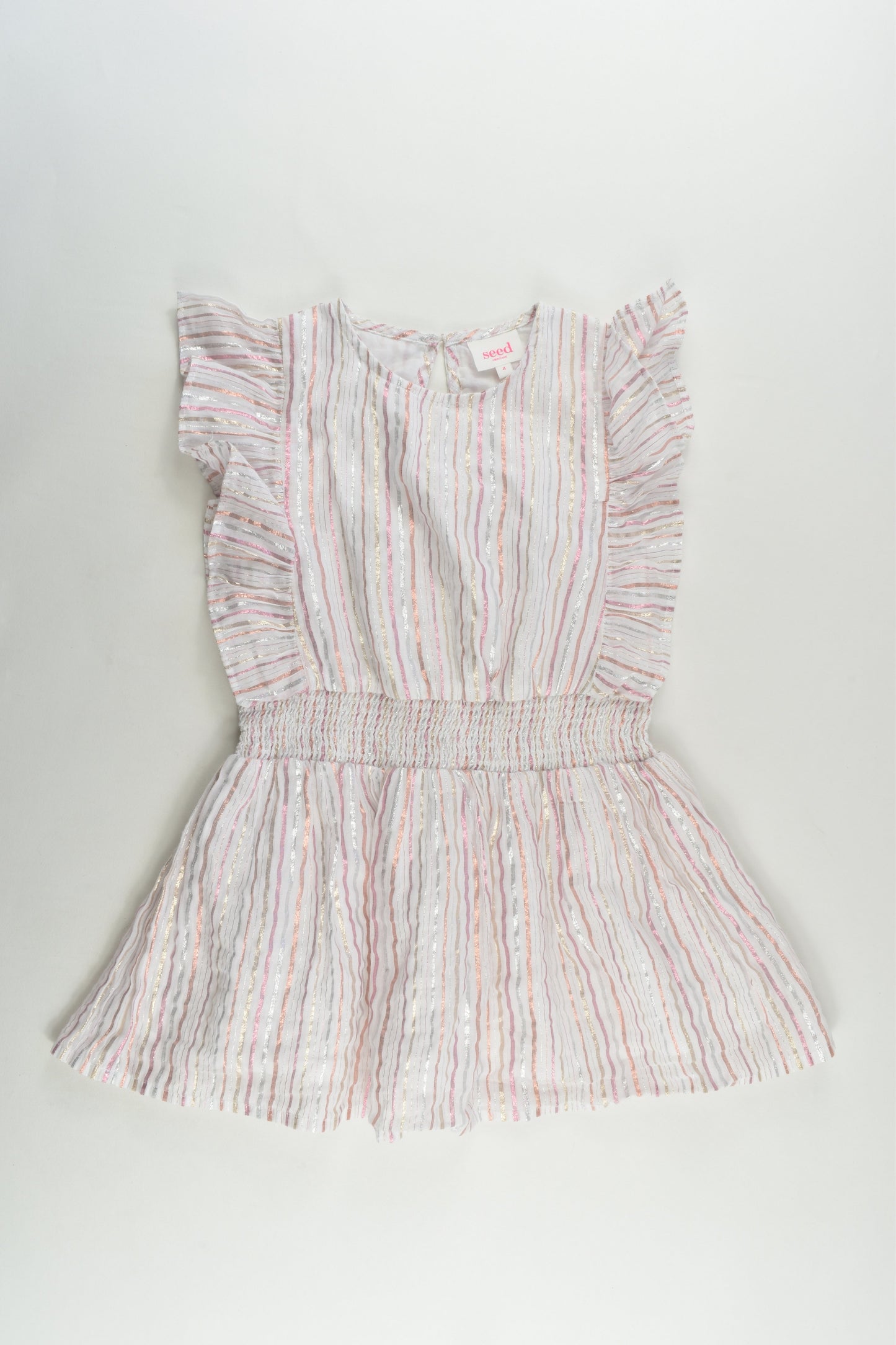Seed Heritage Size 4 Metallic Stripes Dress