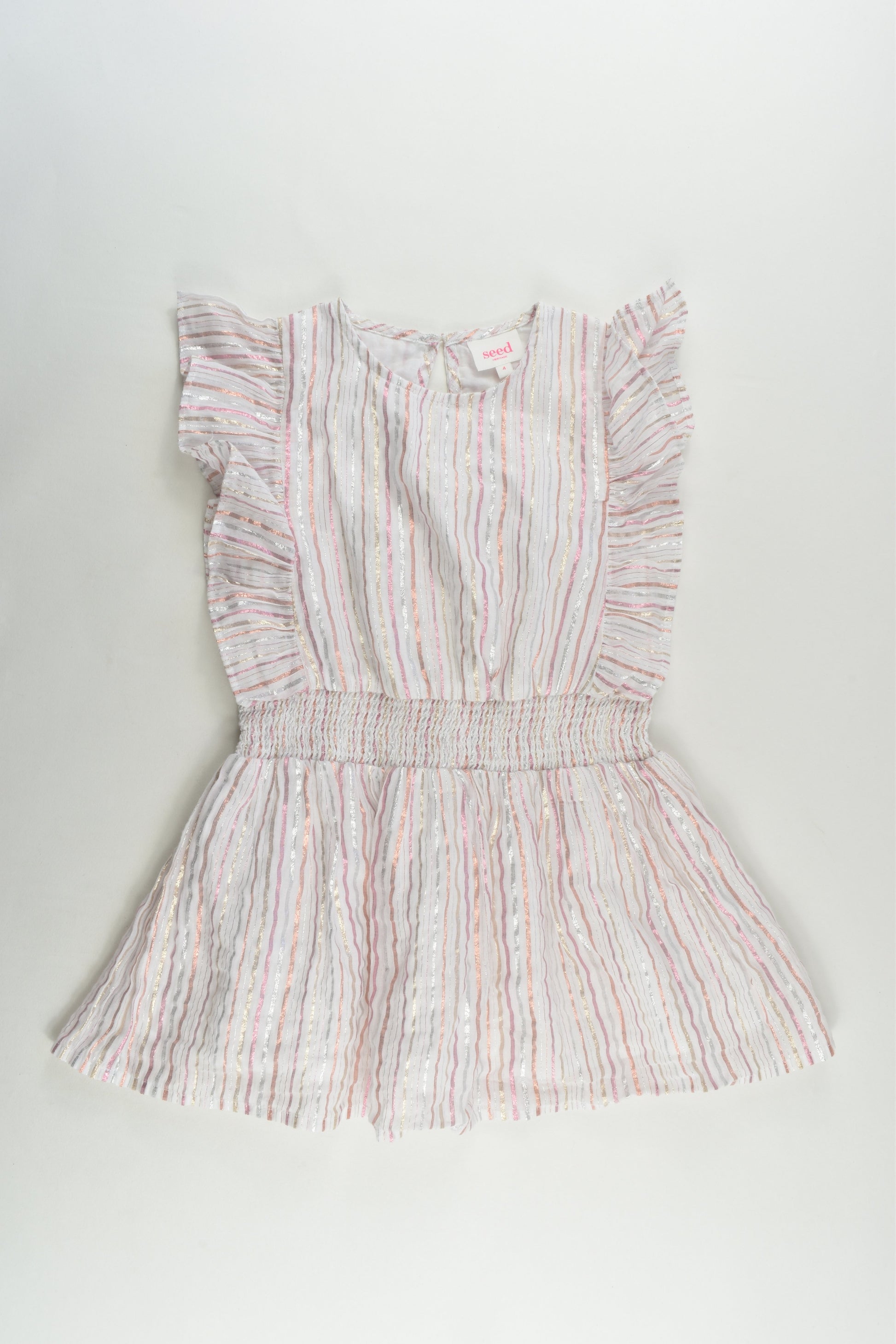 Seed Heritage Size 4 Metallic Stripes Dress
