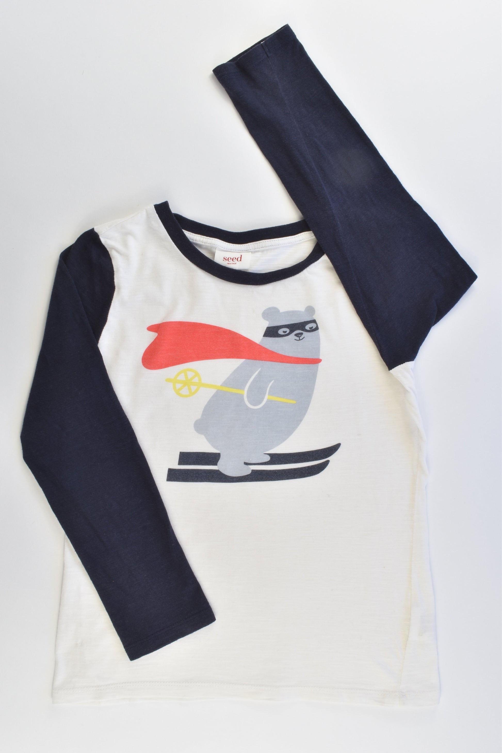 Seed Heritage Size 6-7 Skiing Super Bear Top