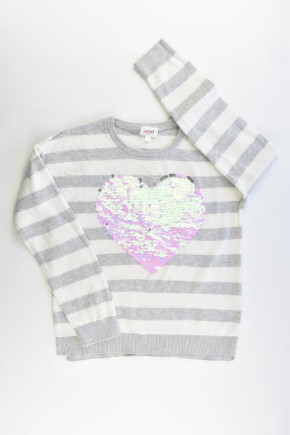Seed Heritage Size 7 Reversible Sequins Love Heart Knitted Jumper