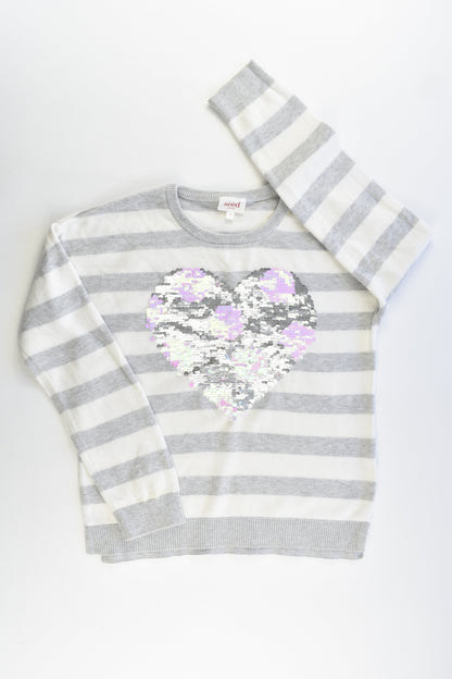 Seed Heritage Size 7 Reversible Sequins Love Heart Knitted Jumper