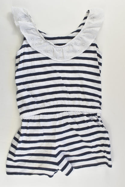 Seed Heritage Size 7 Striped Playsuit with Lace Collar