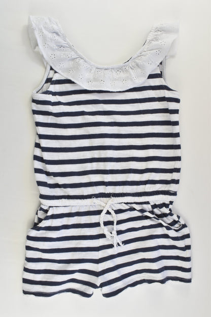 Seed Heritage Size 7 Striped Playsuit with Lace Collar