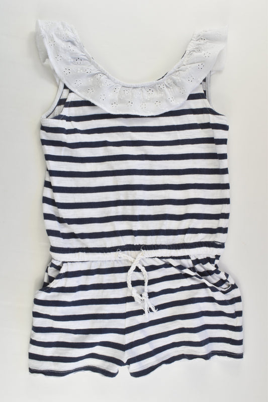 Seed Heritage Size 7 Striped Playsuit with Lace Collar
