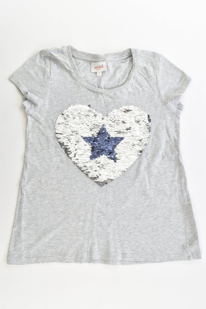 Seed Heritage Size 8 Reversible Sequins Love Heart T-shirt