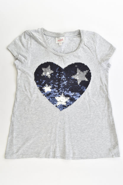 Seed Heritage Size 8 Reversible Sequins Love Heart T-shirt