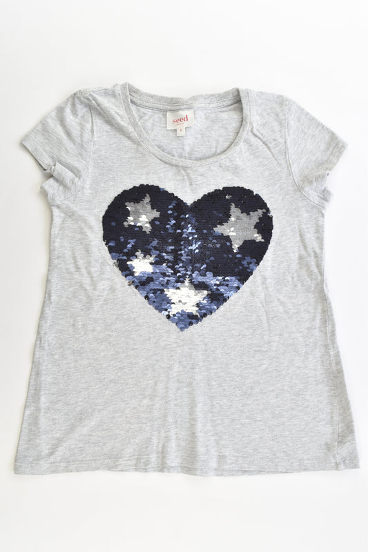 Seed Heritage Size 8 Reversible Sequins Love Heart T-shirt