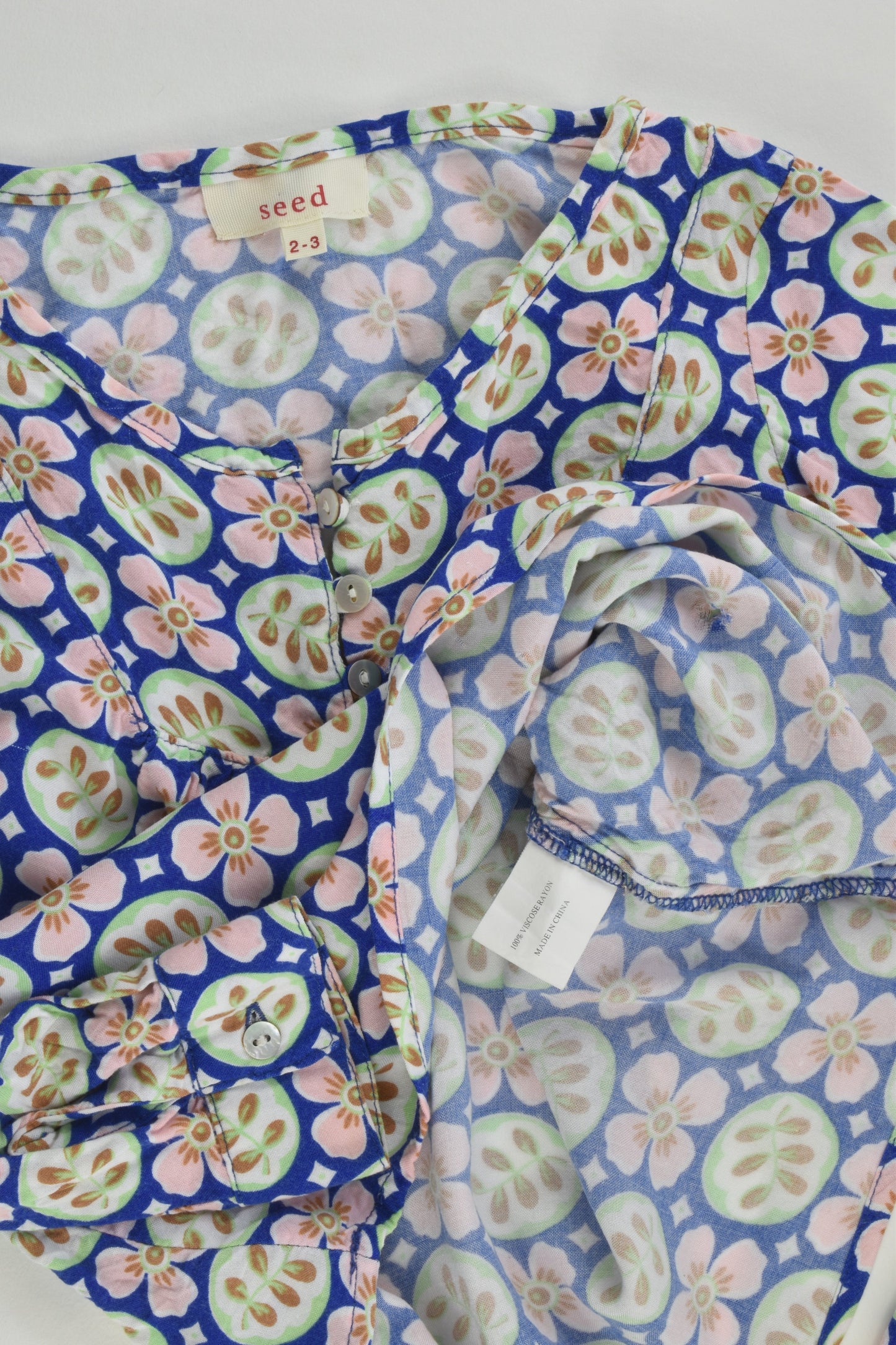 Seed Size 2-3 Flowers and Leaves Blouse