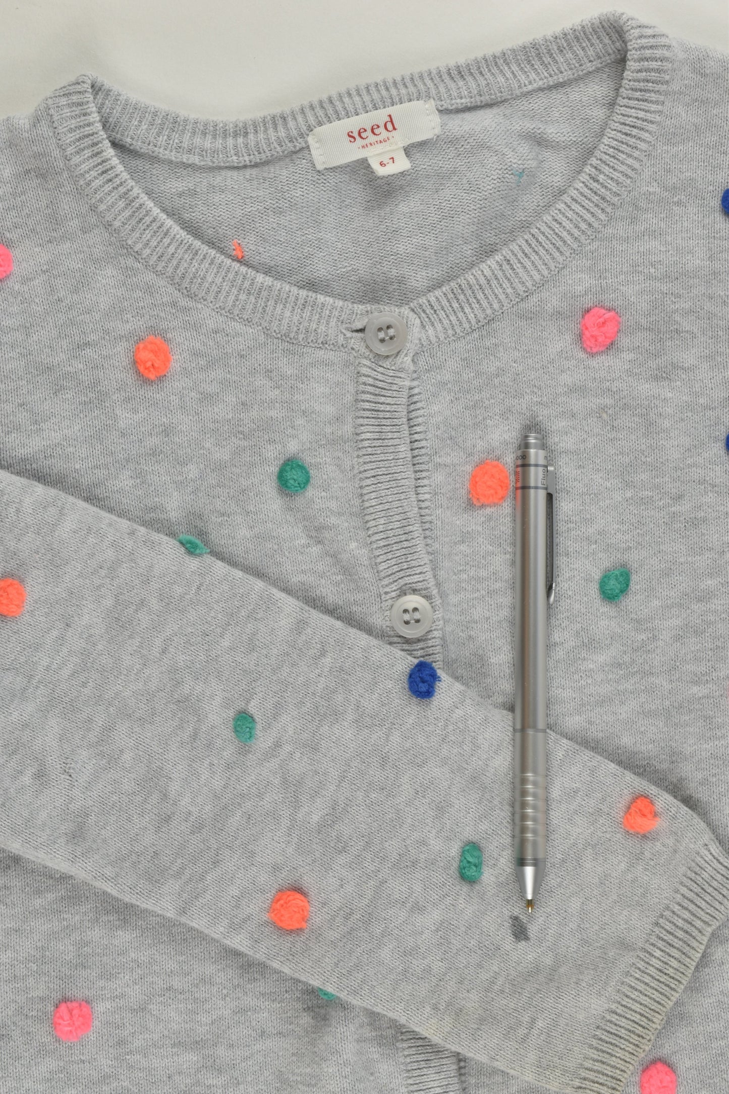 Seed Size 6-7 Pom Pom Cardigan
