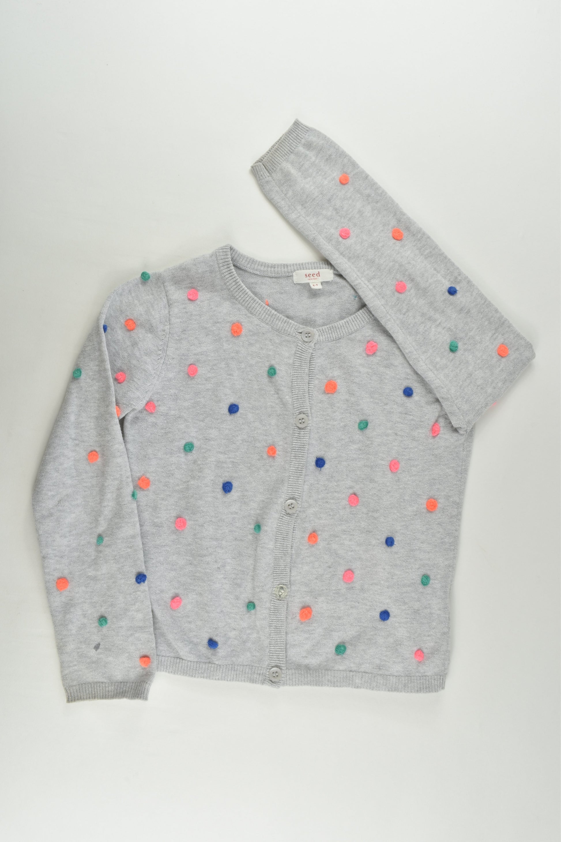Seed Size 6-7 Pom Pom Cardigan