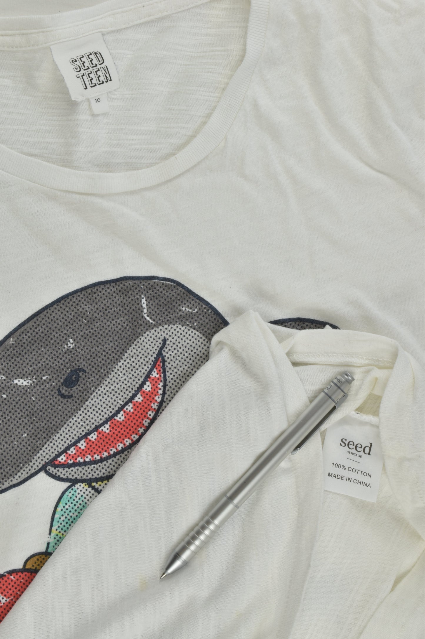Seed Teen Size 10 Shark and Hot Dog T-shirt